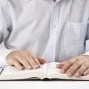A Bible open on a table
