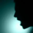 Shadow of person yelling.