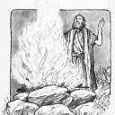 Illustration of Elijah giving a sacrifice.
