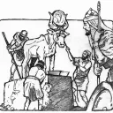 Illustration of Josiah tearing down the idols in Jerusalem, Judah and Israel.