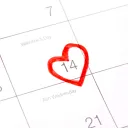 Valentine's Day on February 14 calendar.