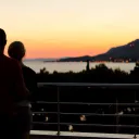 A young couple standing together.