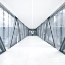 A long crosswalk bridge.