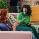 Two women having a conversation