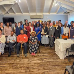 a large group of people indoors