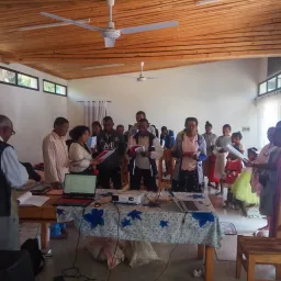 people singing hymns during Church services