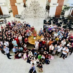 a group of people viewed from above