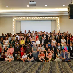 a large group of people indoors