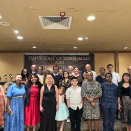 a group of people indoors