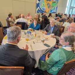 people seated around a table