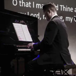 a man playing the piano