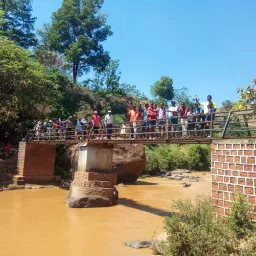 people on a bridge