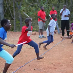 children running outside