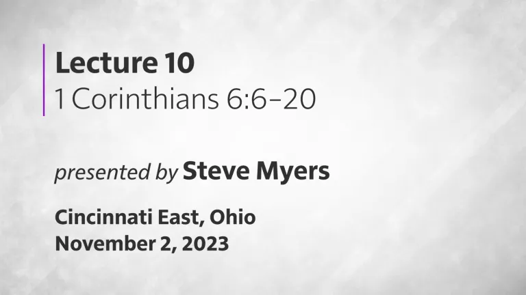 Epistles of Paul: Lecture 10