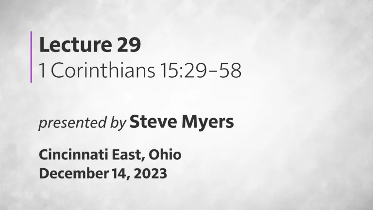Epistles of Paul: Lecture 29