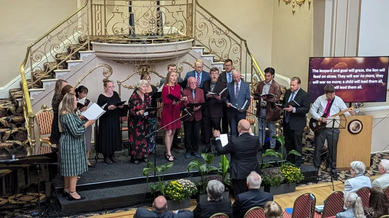 2024 Feast of Tabernacles Southport, United Kingdom a choir performing on a stage