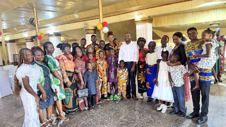 2024 Feast of Tabernacles Ìgbàrà-Òkè, Nigeria a group of people standing in a semicircle indoors