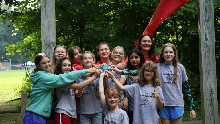 Group of campers posing for a photo