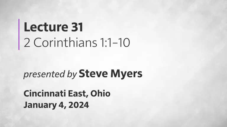 Epistles of Paul: Lecture 31