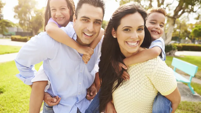 happy family of four
