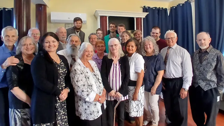 a large group of people inside