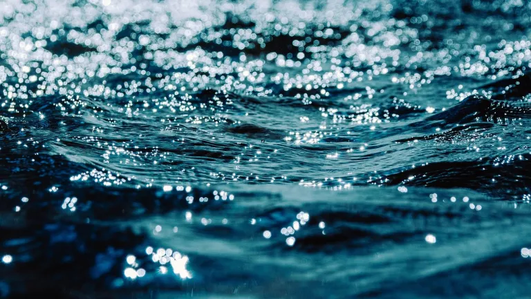 water with light sparkling on the surface