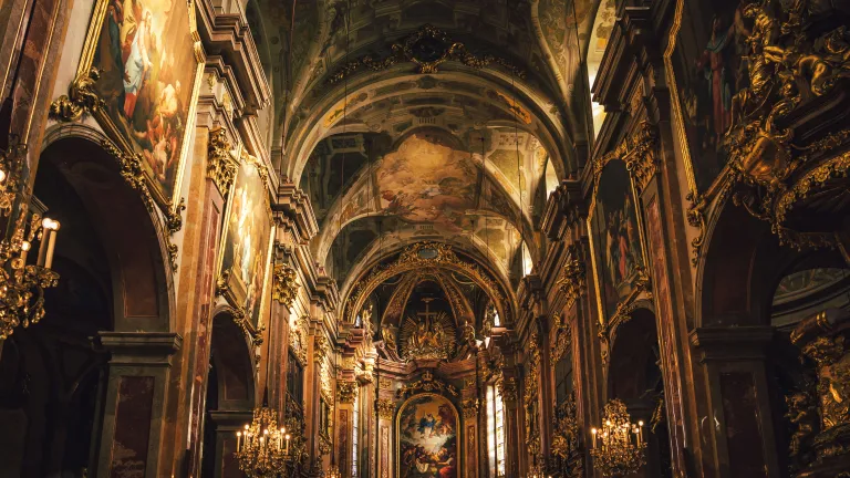 Inside a Catholic church