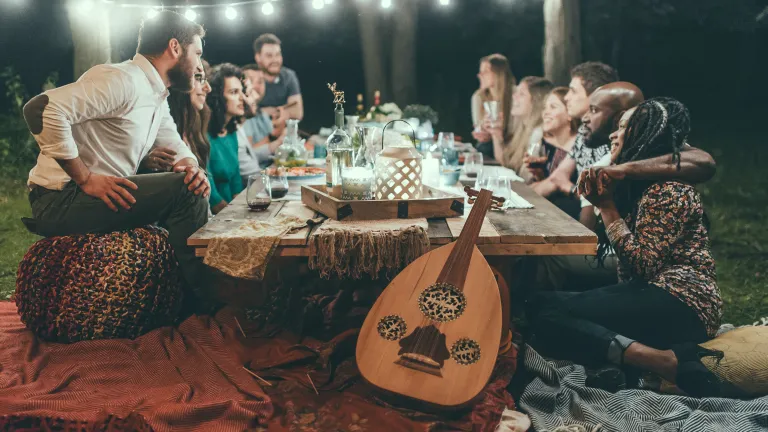 a group of people seated around a table