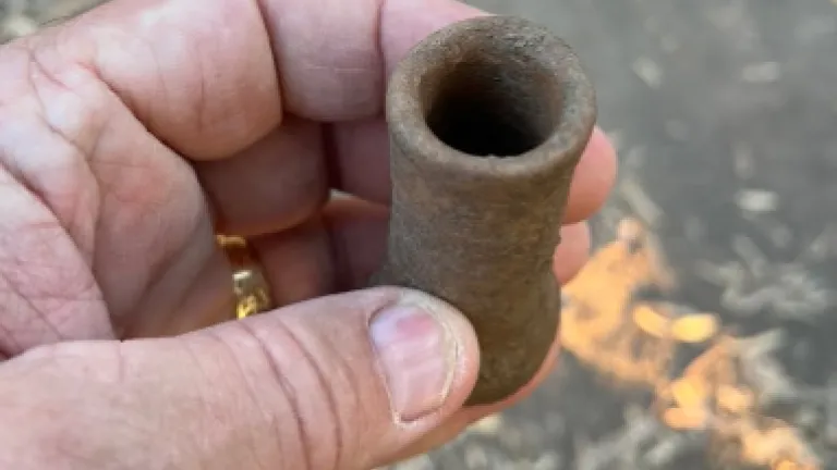 An ink well discovered in a first-century fisherman’s home at El Araj on the Sea of Galilee.