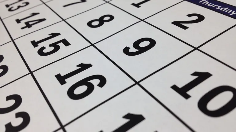 a calendar up close