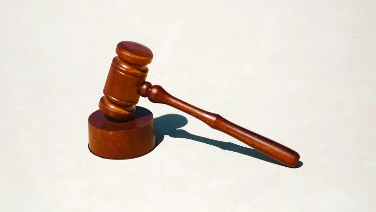 Gavel against a white background