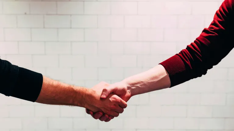 Commitments need conviction coupled with resolve. two arms shaking hands