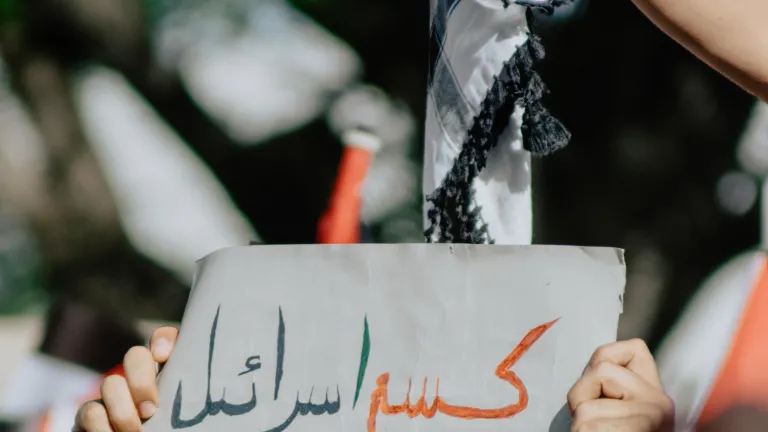 The bitter dispute over the ownership of Palestine continues to this day. Neither people is willing to accept the other's claim to total control of the territory that both consider their own. A free Palestine poster