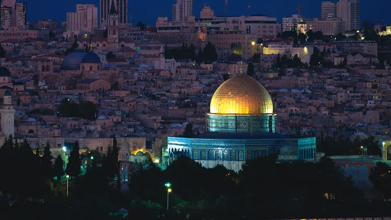 Jerusalem at night.