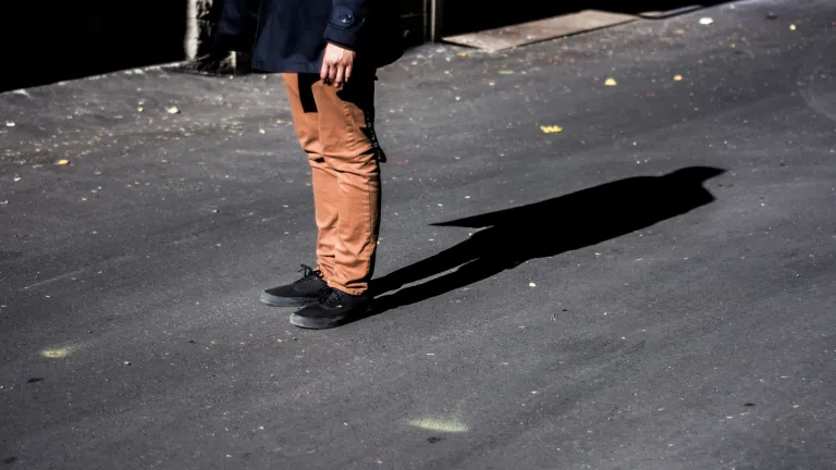 A man and his shadow.