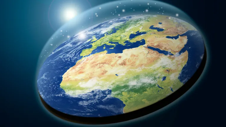 An artist's rendition of a flat earth.