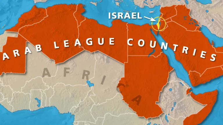 Map illustrating Arab League Countries