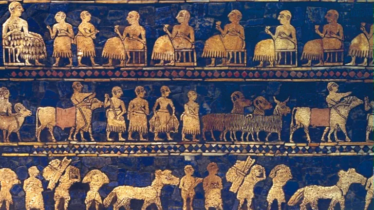Scenes from an elegant inlaid box excavated in Ur in southern Mesopotamia depict daily life in Abraham’s time. God called Abraham to leave his ancestral home for life in a new land. An elegant inlaid box excavated in Ur in southern Mesopotamia depict daily life in Abraham’s time.