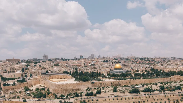 View of Jerusalem and the Dome of the Rock.