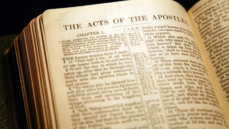 Throughout the book of Acts—written by Luke, a gentile —the Sabbath and the annual Sabbaths described in Leviticus 23 are mentioned quite routinely. A Bible opened to the book of Acts.