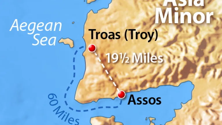 Acts 20:7-14 shows Paul participating in a Saturday night meal and talking until almost dawn, after which he walked almost 20 miles on Sunday. In walking that distance, Paul certainly wasn’t keeping Sunday as a day of rest! A map of Asia Minor and the distance Paul walked.