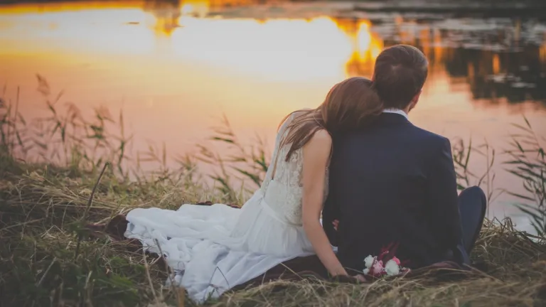 Companionship is one of the greatest blessings we can gain from a stable and loving marriage. God recognized this when He created us. A young married couple hugging each other.