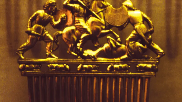 A Scythian comb made of solid gold.