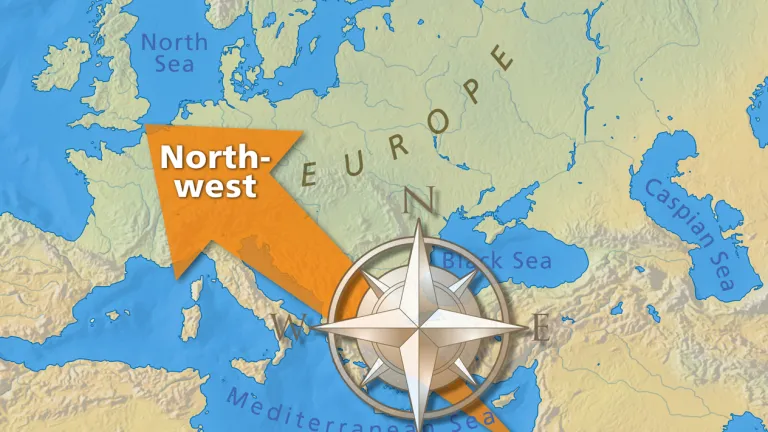 Biblical prophecies indicate that the descendants of the lost tribes of Israel would eventually settle in an area to the northwest of their Middle Eastern homeland. Map illustrating the migration movement of peoples from middle east to the northwest of Europe.