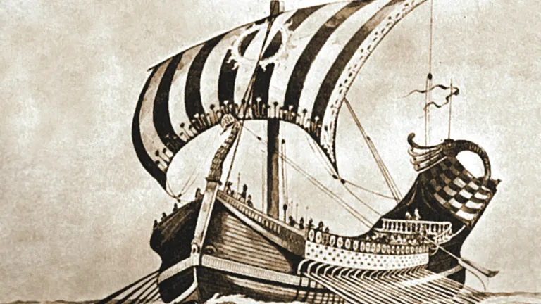 An artist's rendition of a sailing vessel.