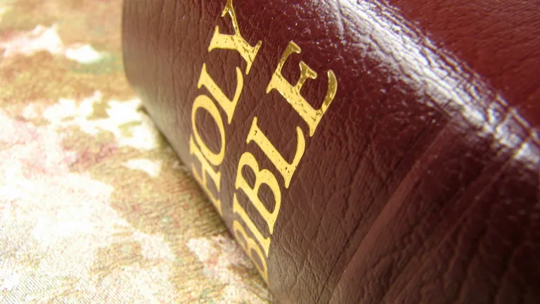 Closeup of a Bible.