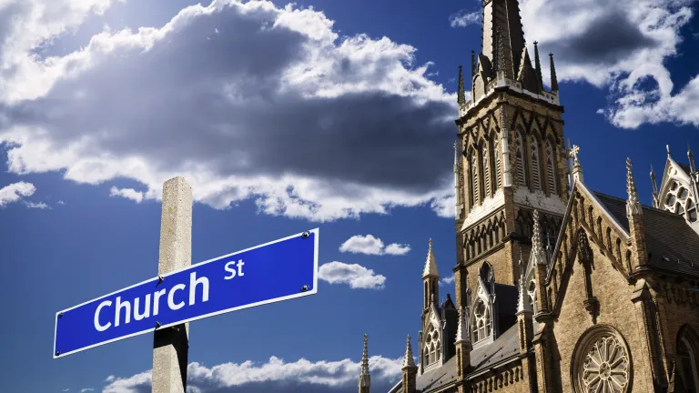 Even for professing Christians, religion is often superficial. Many lack a basic knowledge of the teachings of the Bible or their denomination’s beliefs. A church building with a street sign in front that says "Church Street".