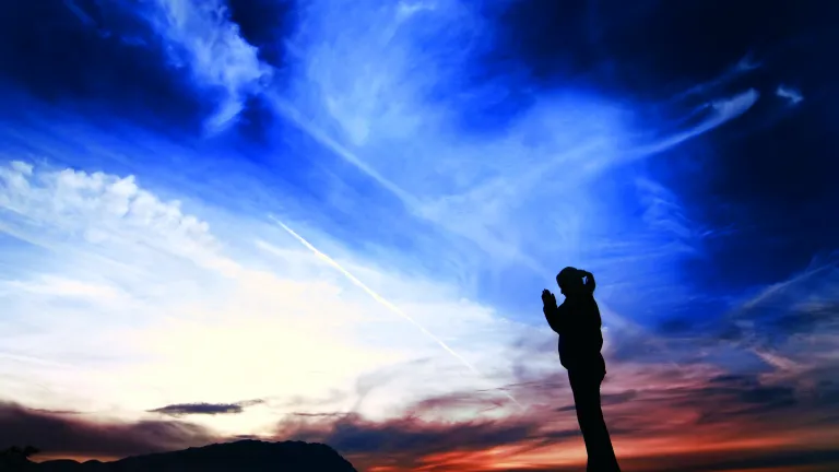 A person praying.