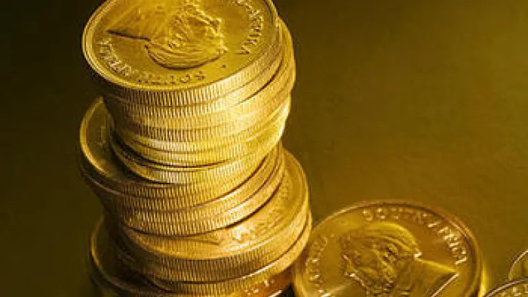 Stacks of gold coins.