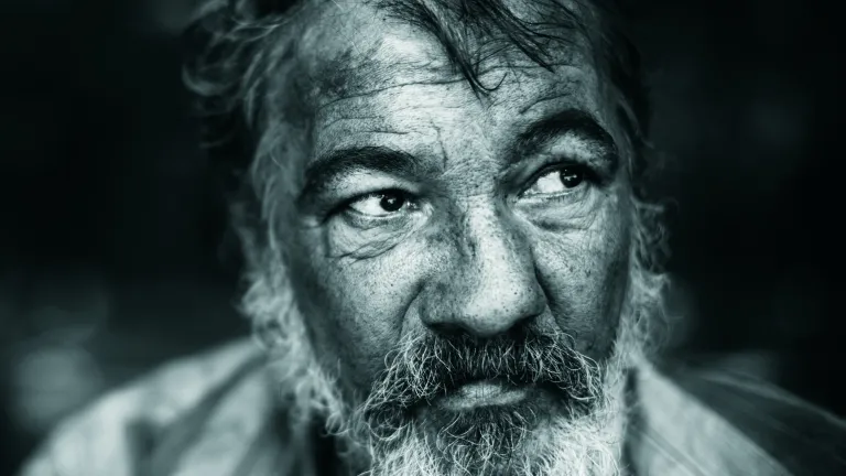 The face of an old man.